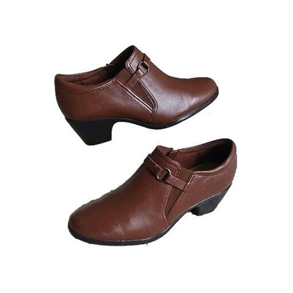 Clarks Emily 2 Erin Womens Zip Up Ankle Booties Size 9.5M Brown Leather